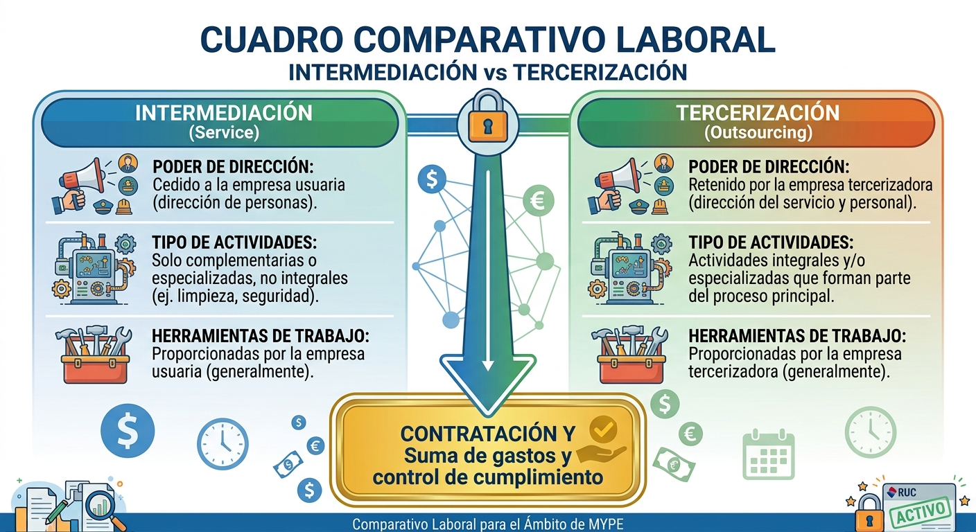 comparativa service laboral vs tercerizacion de servicios peru infografia